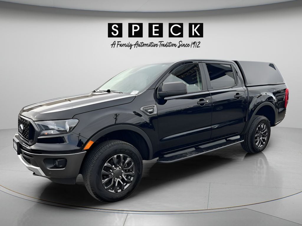 2023 Ford Ranger XLT in Shadow Black — front three-quarter view