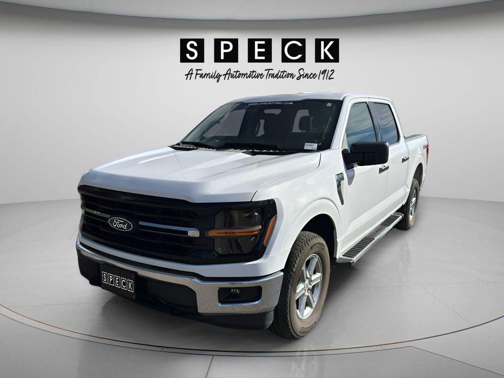 2025 Ford F-150 XLT in Oxford White — front three-quarter view
