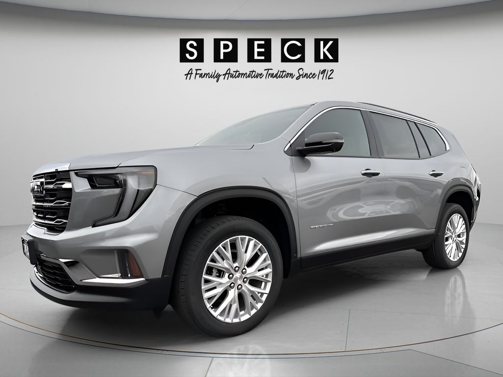 2026 GMC Acadia Elevation in Sterling Metallic — front three-quarter view