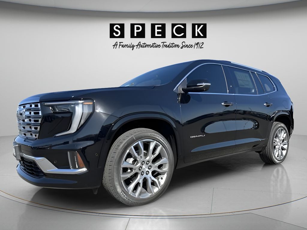 2026 GMC Acadia Denali in Ebony Twilight Metallic — front three-quarter view