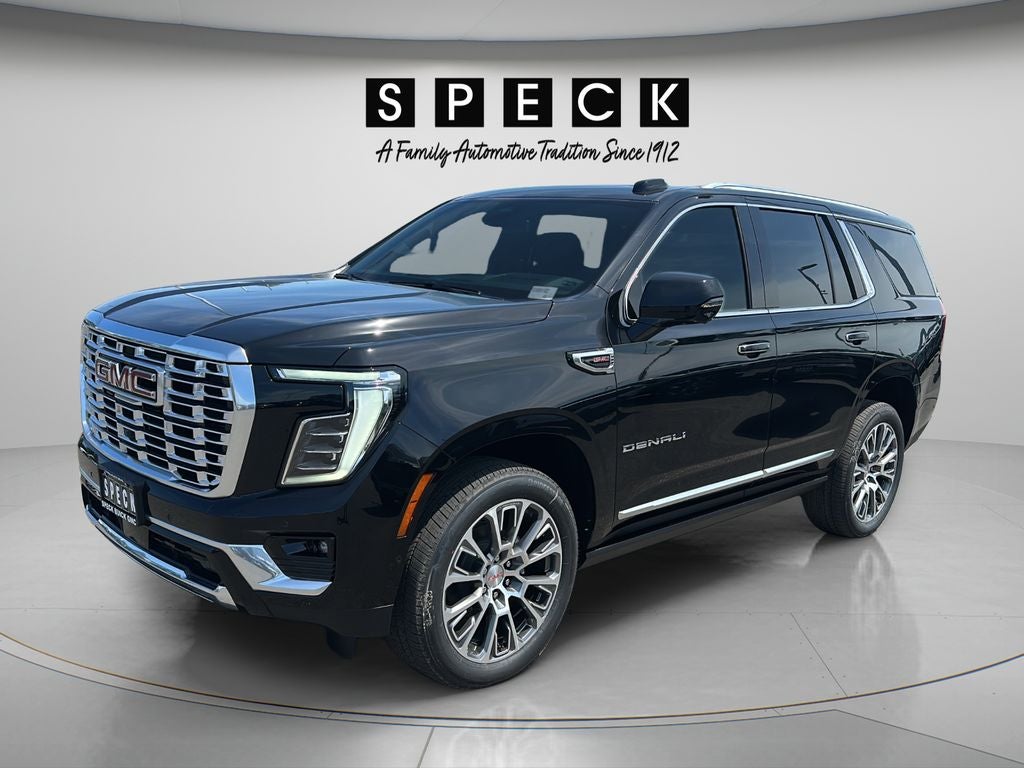 2026 GMC Yukon Denali in Onyx Black — front three-quarter view
