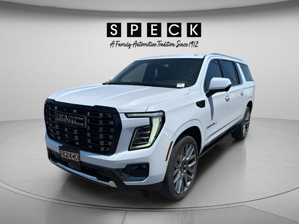 2026 GMC Yukon XL Denali Ultimate in Glacier White Tricoat — front three-quarter view
