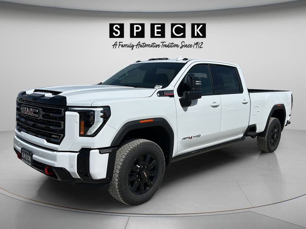 2026 GMC Sierra 3500 HD AT4 in Summit White — front three-quarter view