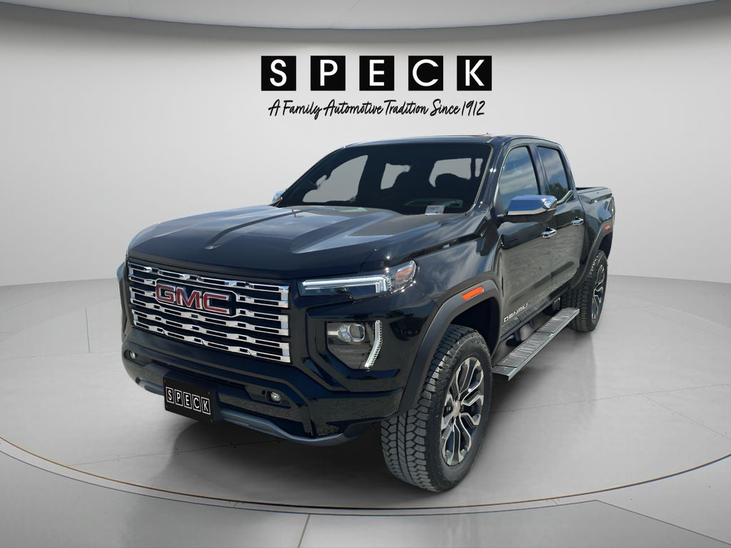 2026 GMC Canyon Denali in Onyx Black — front three-quarter view