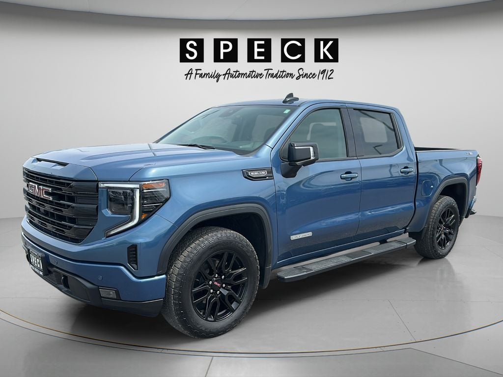 2026 GMC Sierra 1500 Elevation in Downpour Metallic — front three-quarter view
