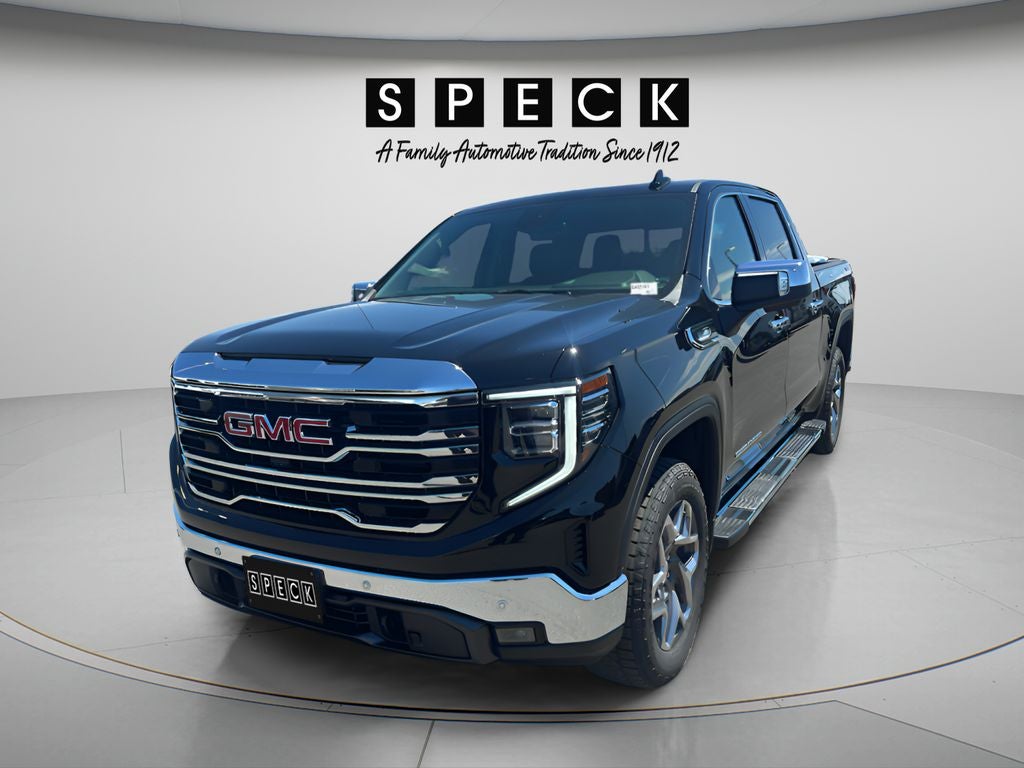 2026 GMC Sierra 1500 SLT in Onyx Black — front three-quarter view