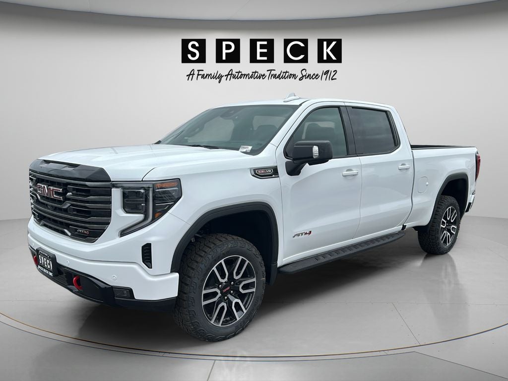 2026 GMC Sierra 1500 AT4 in Summit White — front three-quarter view