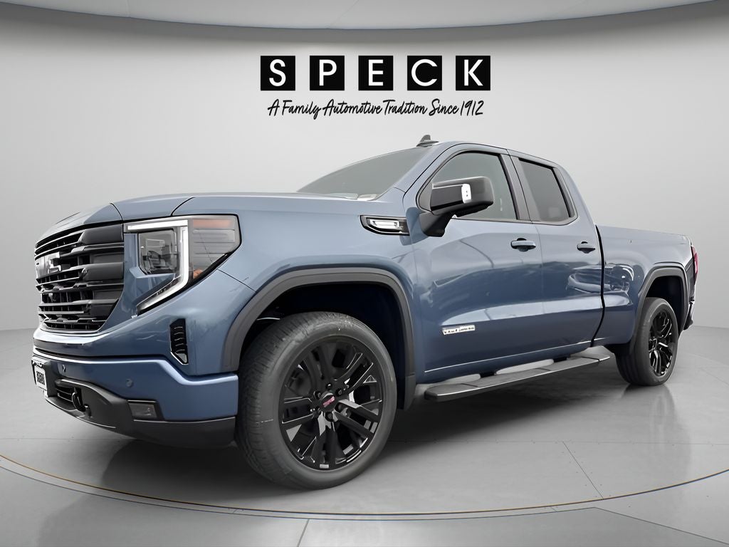 2026 GMC Sierra 1500 Elevation in Downpour Metallic — front three-quarter view