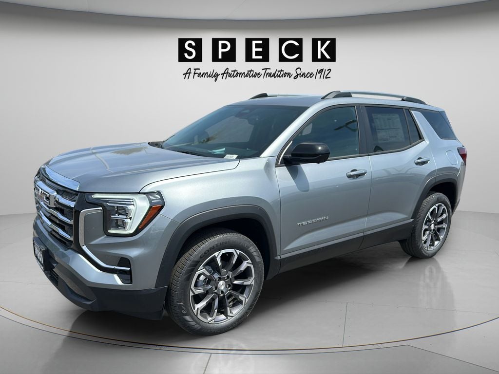 2026 GMC Terrain Elevation in Sterling Metallic — front three-quarter view