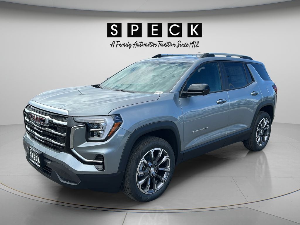 2026 GMC Terrain Elevation in Sterling Metallic — front three-quarter view