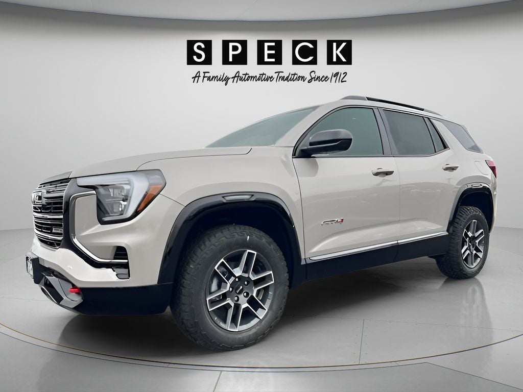 2026 GMC Terrain AT4 in Riverstone Metallic — front three-quarter view