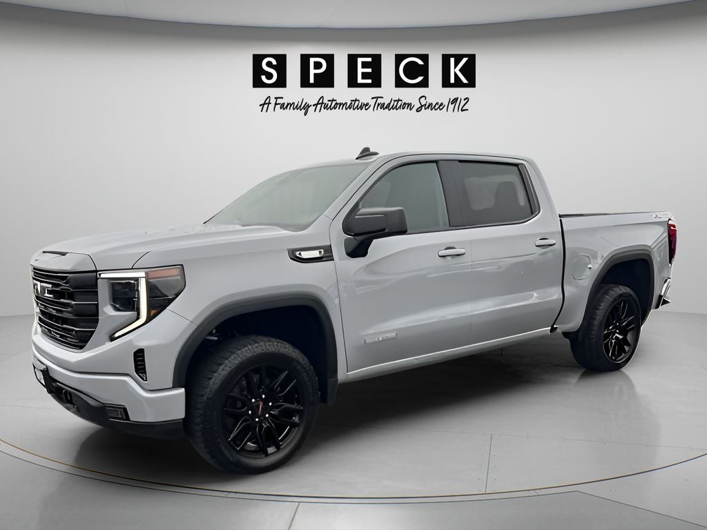 2024 GMC Sierra 1500 Elevation in Thunderstorm Gray — front three-quarter view