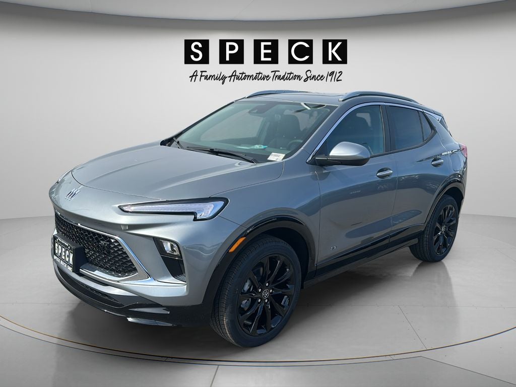 2026 Buick Encore GX Sport Touring in Moonstone Gray Metallic — front three-quarter view