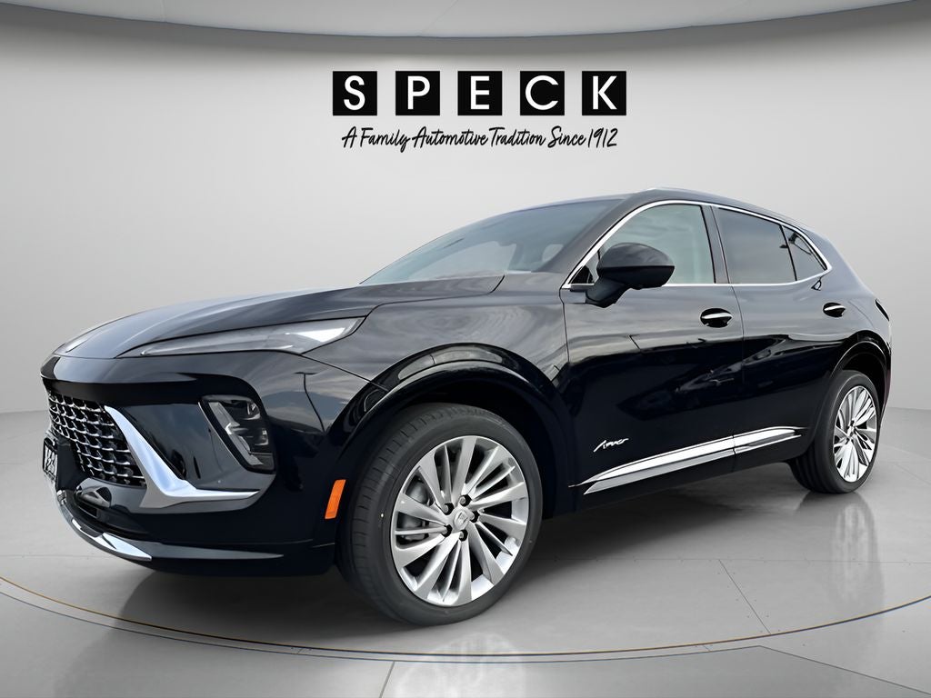 2026 Buick Envision Avenir in Ebony Twilight Metallic — front three-quarter view