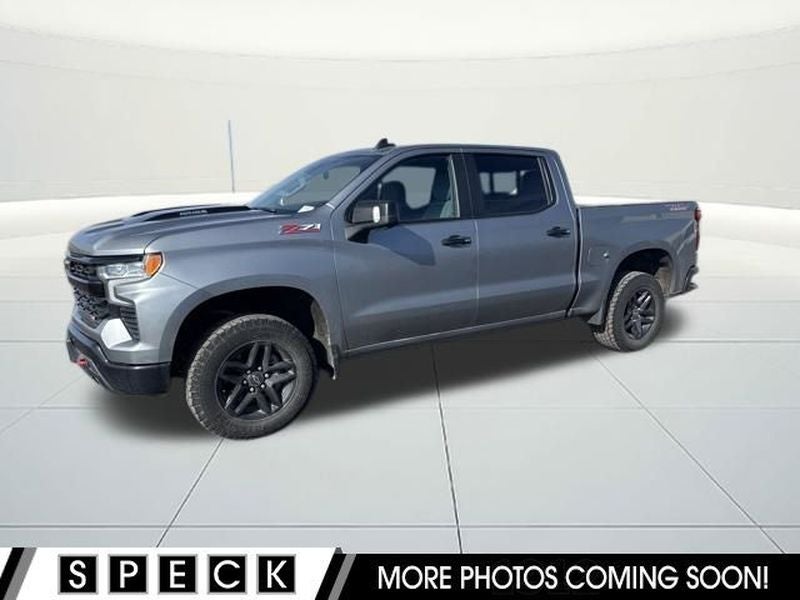 2024 Chevrolet Silverado 1500 4WD Crew Cab Short Bed LT Trail Boss in Sterling Gray Metallic — front three-quarter view