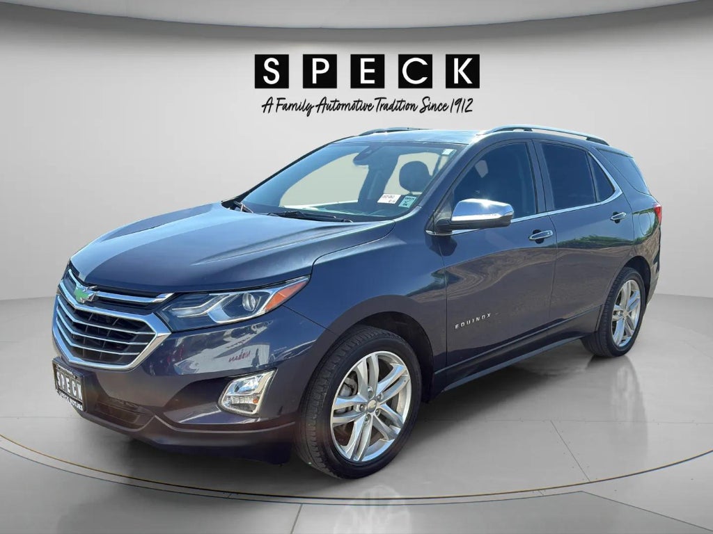 2018 Chevrolet Equinox Premier in Storm Blue Metallic — front three-quarter view